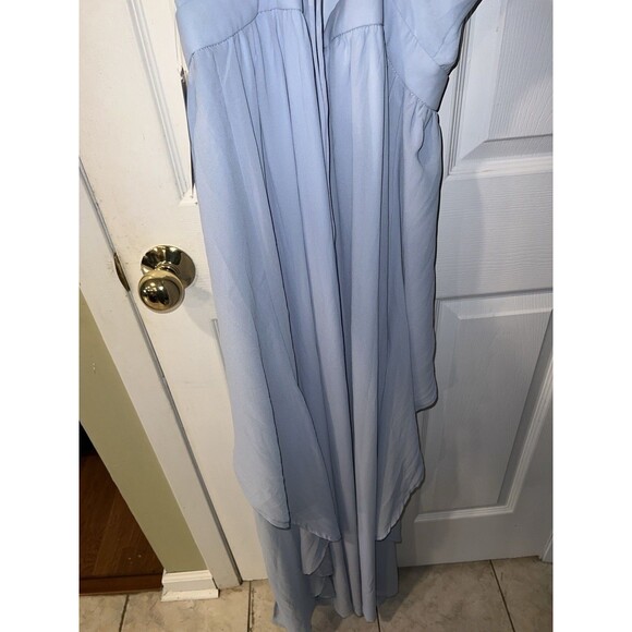 Tobi Maxi Dress Womens M Chiffon Formal Bridesmaid Light Blue Prom Side Slit New - Picture 7 of 10